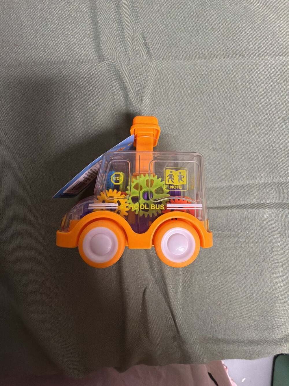 Play Right Gear Car School Bus Transparent Press and Go Toy